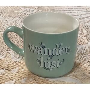Opal House Stoneware Oversized Coffee Mug 16 oz "Wander Lust" Mint Green